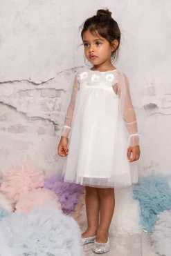 Bébé Snowy Petal Tulle Dress