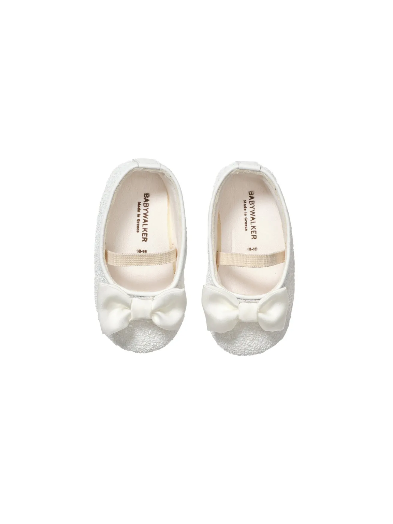 Satin Fabric Handmade Bow Embellished Glitter Ballerinas