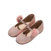 Single Strap Swarovski Crystal Fur Embellished Ballerinas