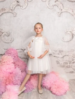 Snowy Petal Tulle Dress